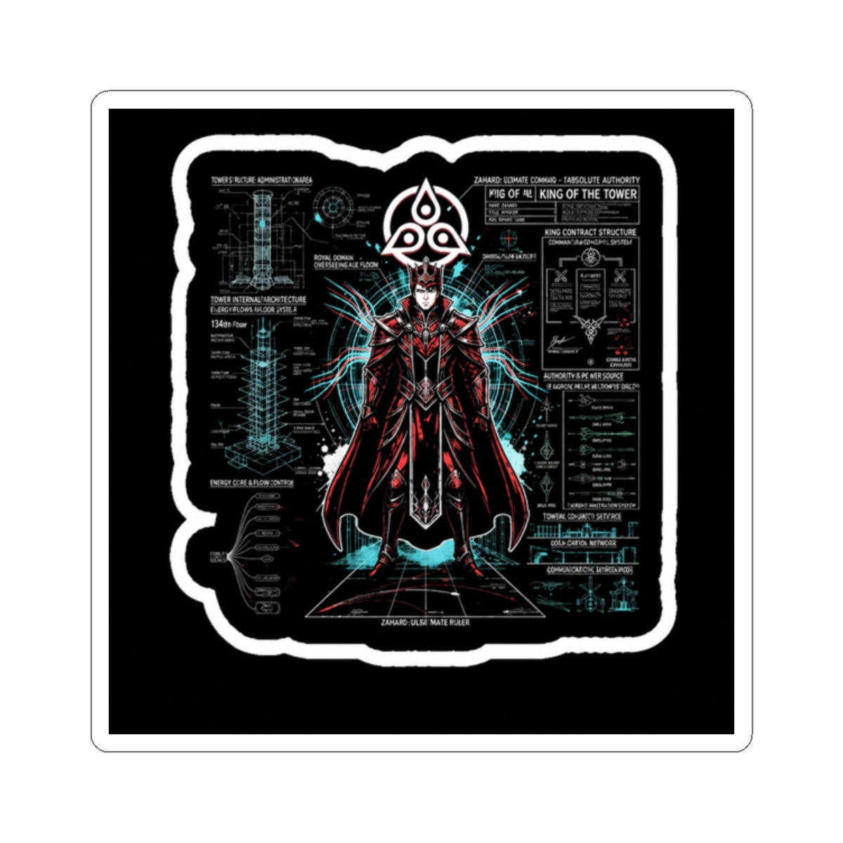 Zahard Standing Beneath Symbol Sticker | Tower of God - alternate angle 2, merchandise